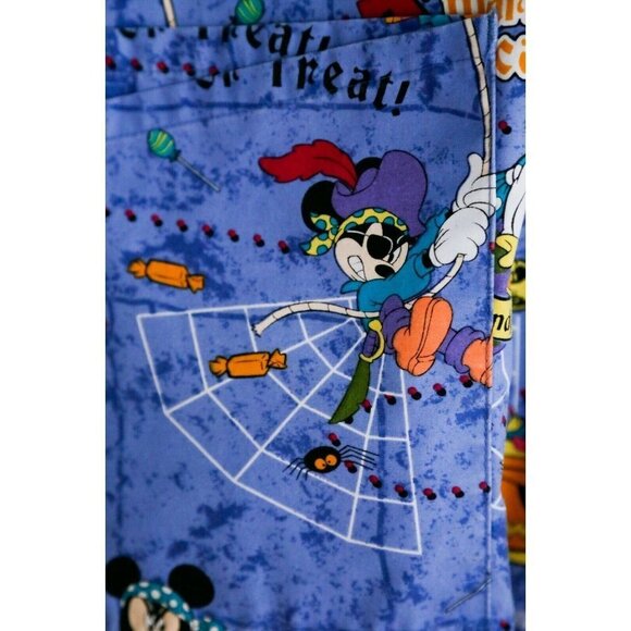 Disney Mickey Mouse Halloween Colourful Cartoon Print Scrub Top S - Picture 8 of 12
